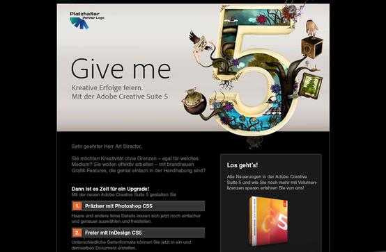 Adobe: Upgrade Kampagne Adobe CS5 - E-Blast