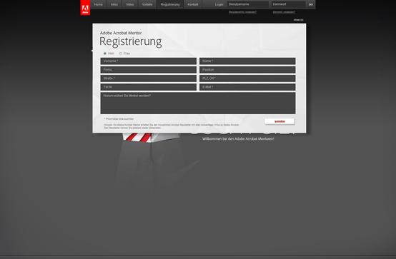 Adobe: Acrobat Mentor - Registrierung