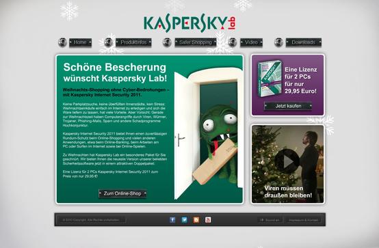 Kaspersky: Landingpage X-Mas 2010