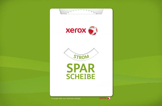 Xerox: Stromsparscheibe Landingpage